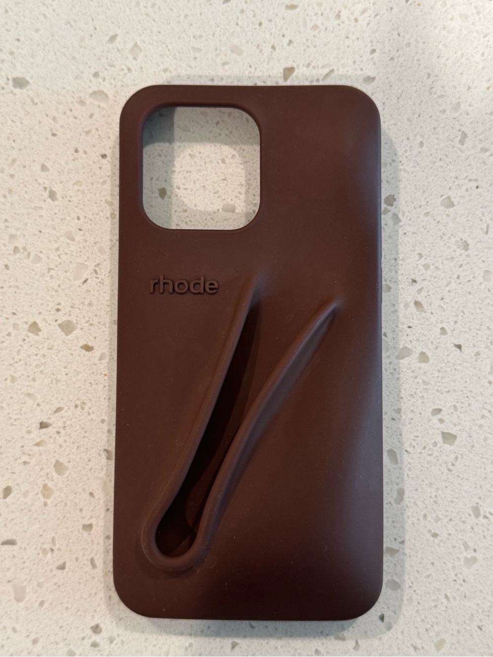 RHODE Chocolate Brown Silicone iPhone Case with Integrated Grip